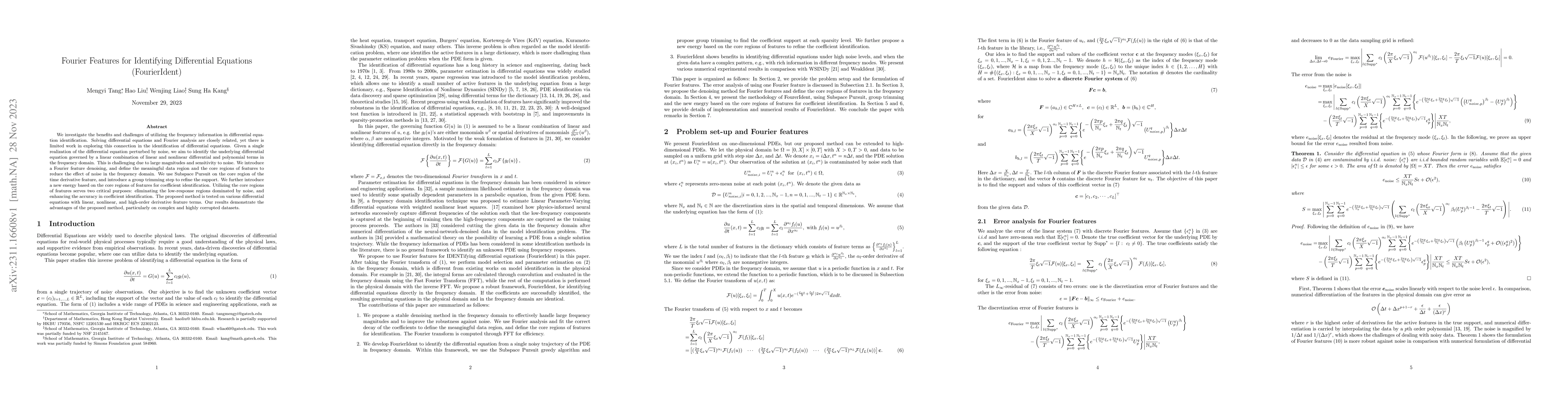 Thumbnail for Fourier Features for Identifying Differential Equations (FourierIdent)