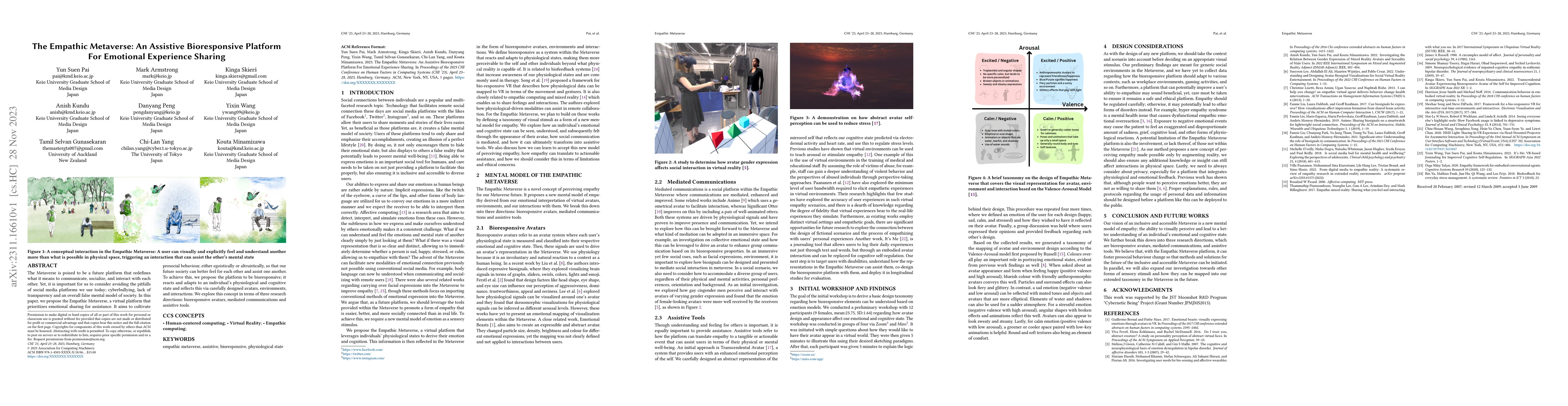 Thumbnail for The Empathic Metaverse: An Assistive Bioresponsive Platform For
  Emotional Experience Sharing