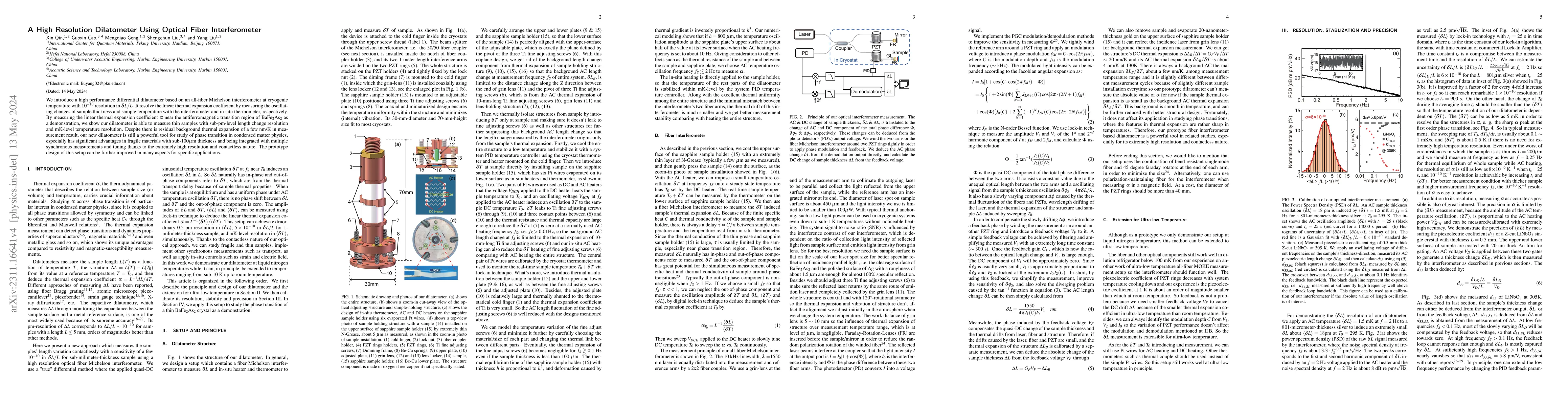 Thumbnail for A High Resolution Dilatometer Using Optical Fiber Interferometer