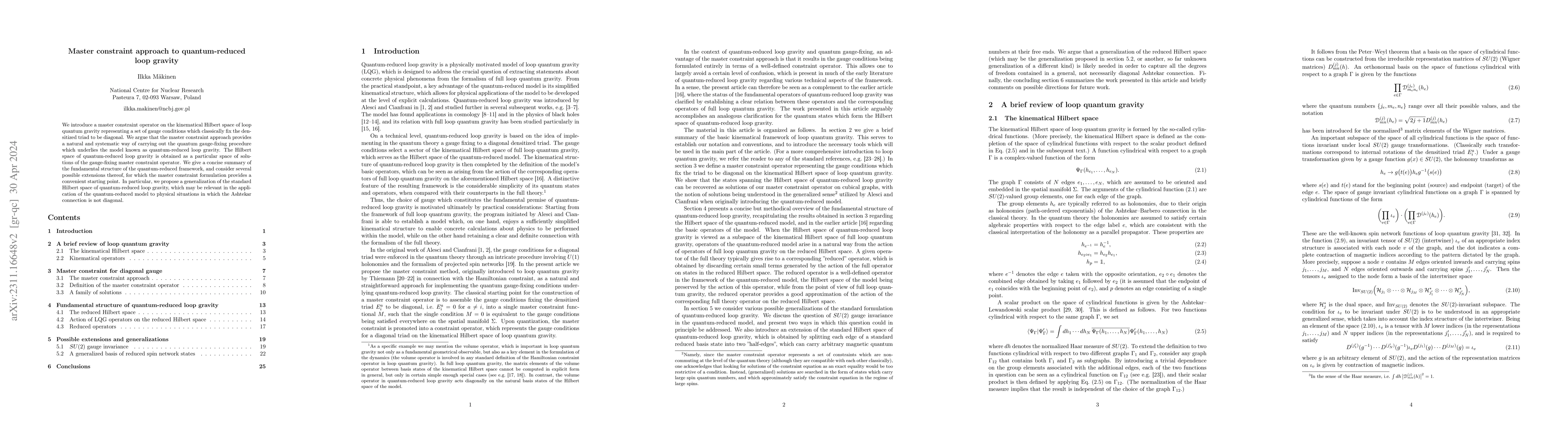 Thumbnail for Master constraint approach to quantum-reduced loop gravity