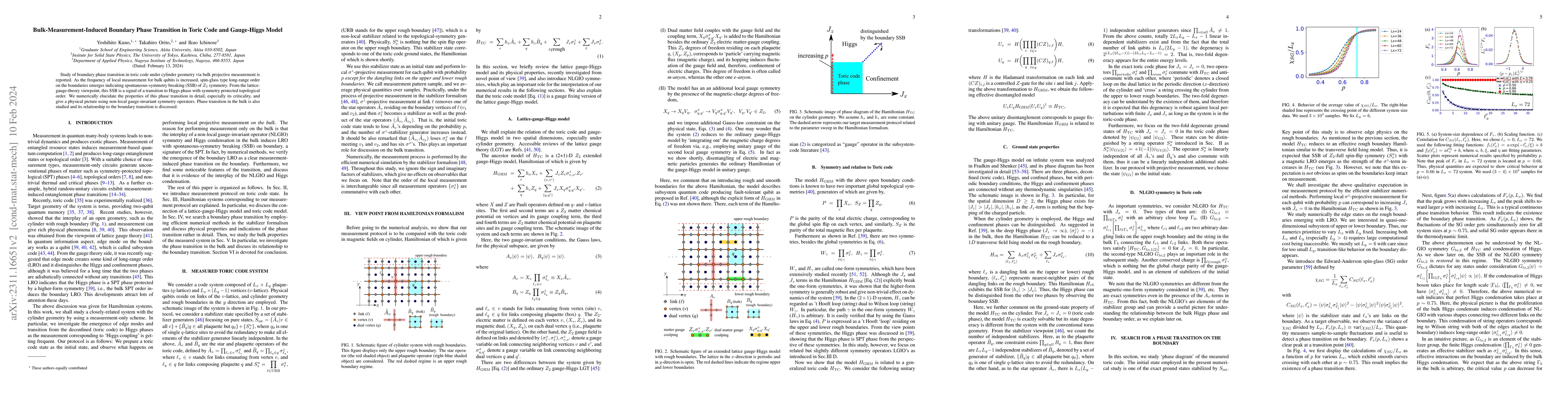 Thumbnail for Bulk-Measurement-Induced Boundary Phase Transition in Toric Code and
  Gauge-Higgs Model