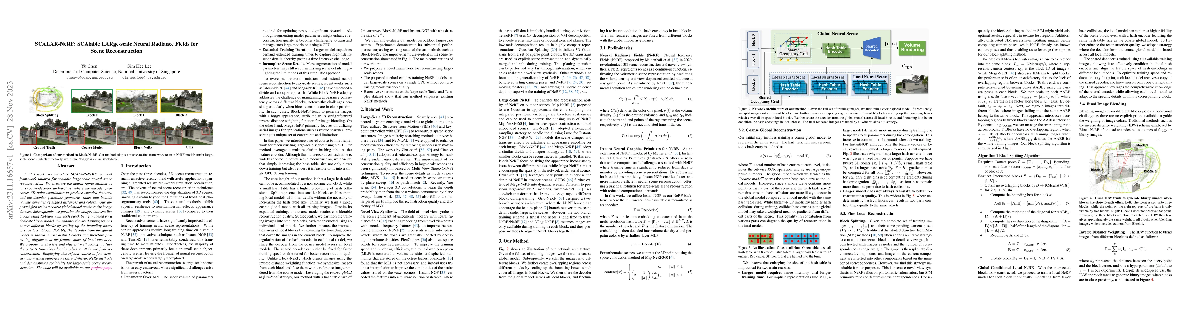 Thumbnail for SCALAR-NeRF: SCAlable LARge-scale Neural Radiance Fields for Scene
  Reconstruction