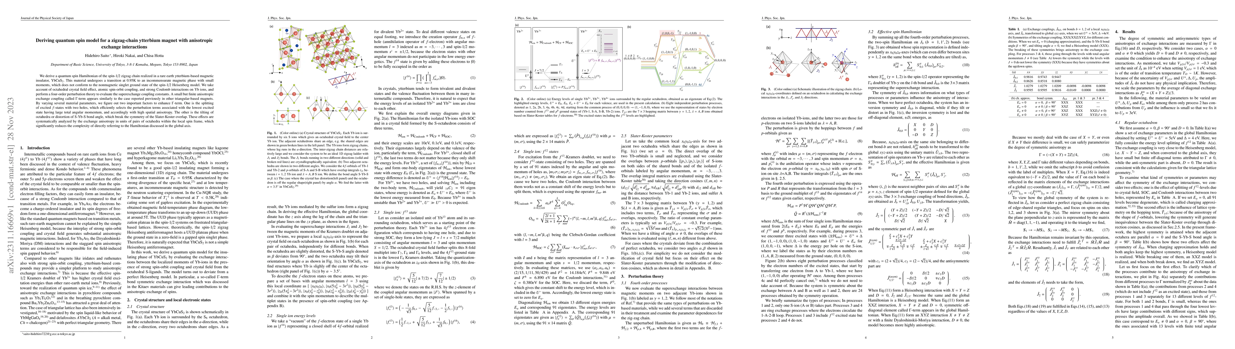 Thumbnail for Deriving quantum spin model for a zigzag-chain ytterbium magnet with
  anisotropic exchange interactions