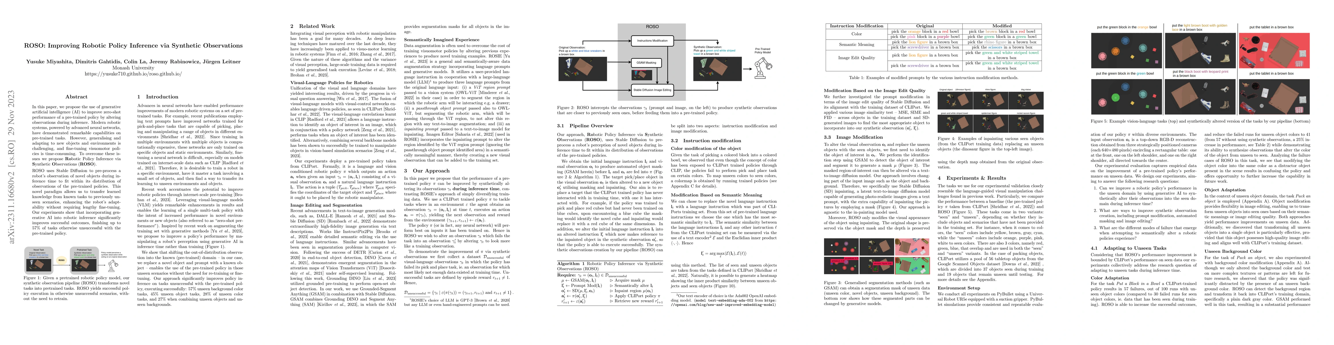 Thumbnail for ROSO: Improving Robotic Policy Inference via Synthetic Observations