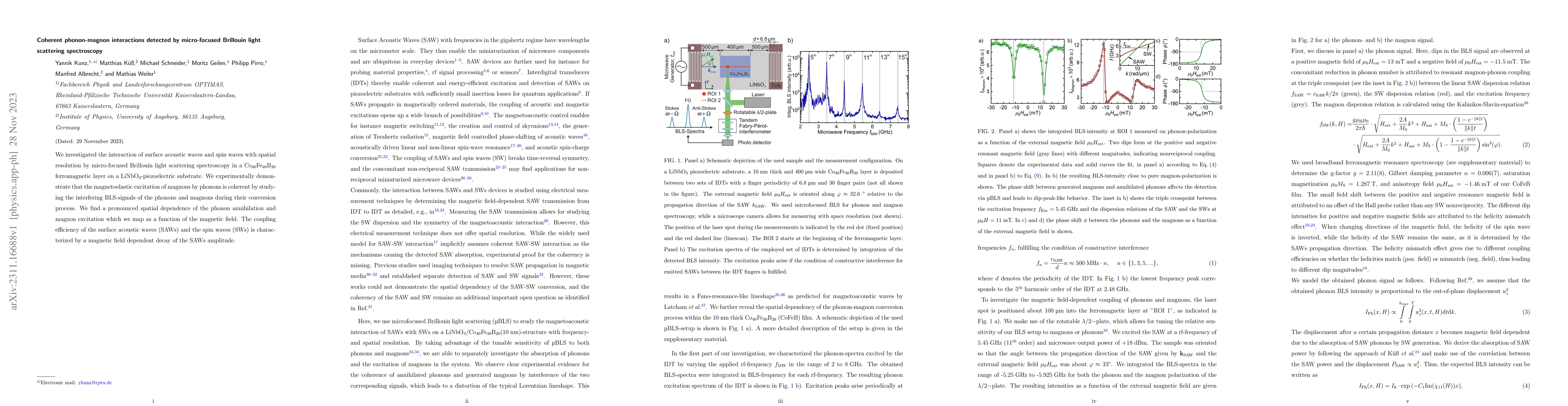 Thumbnail for Coherent phonon-magnon interactions detected by micro-focused Brillouin
  light scattering spectroscopy