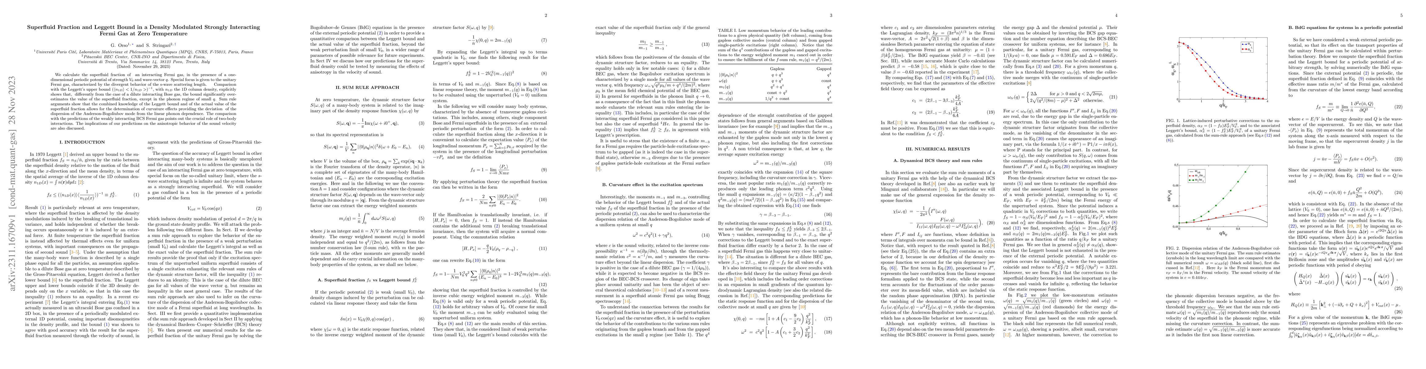 Thumbnail for Superfluid Fraction and Leggett Bound in a Density Modulated Strongly
  Interacting Fermi Gas at Zero Temperature