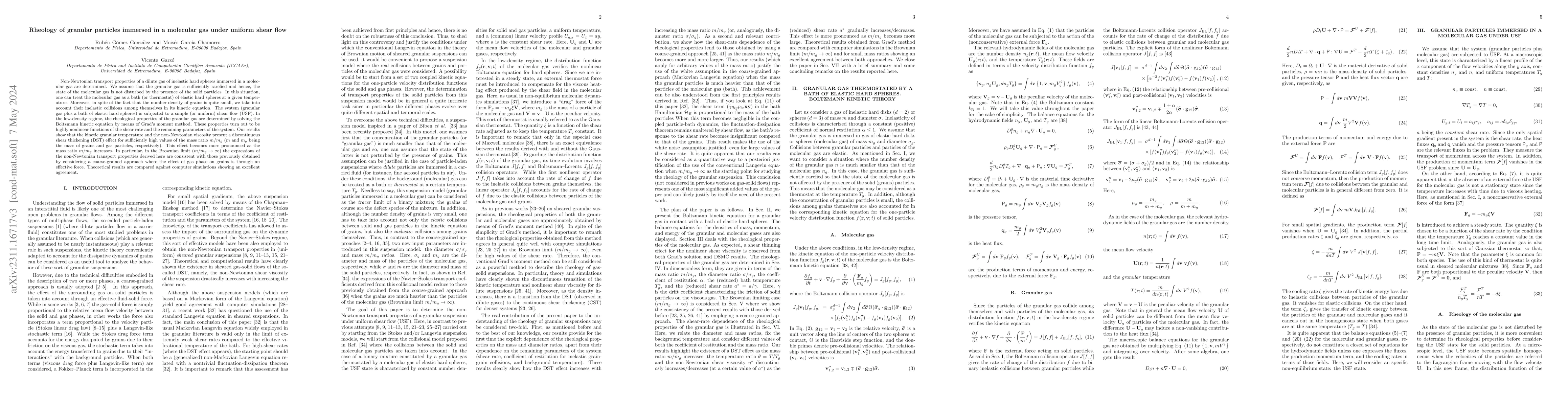 Thumbnail for Rheology of granular particles immersed in a molecular gas under uniform
  shear flow