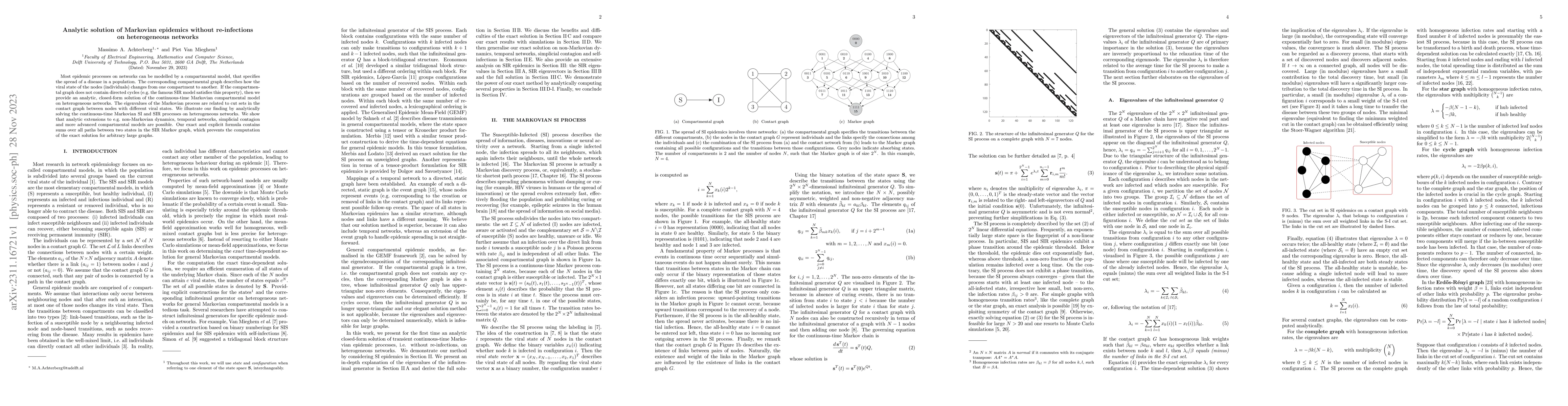 Thumbnail for Analytic solution of Markovian epidemics without re-infections on
  heterogeneous networks