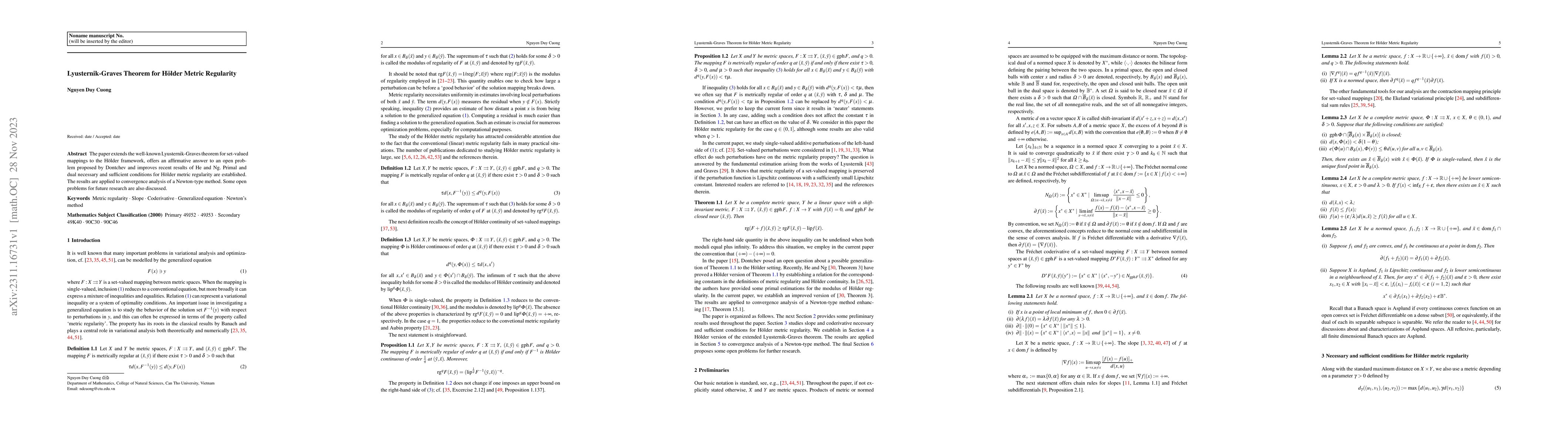 Thumbnail for Lyusternik-Graves Theorem for Holder Metric Regularity