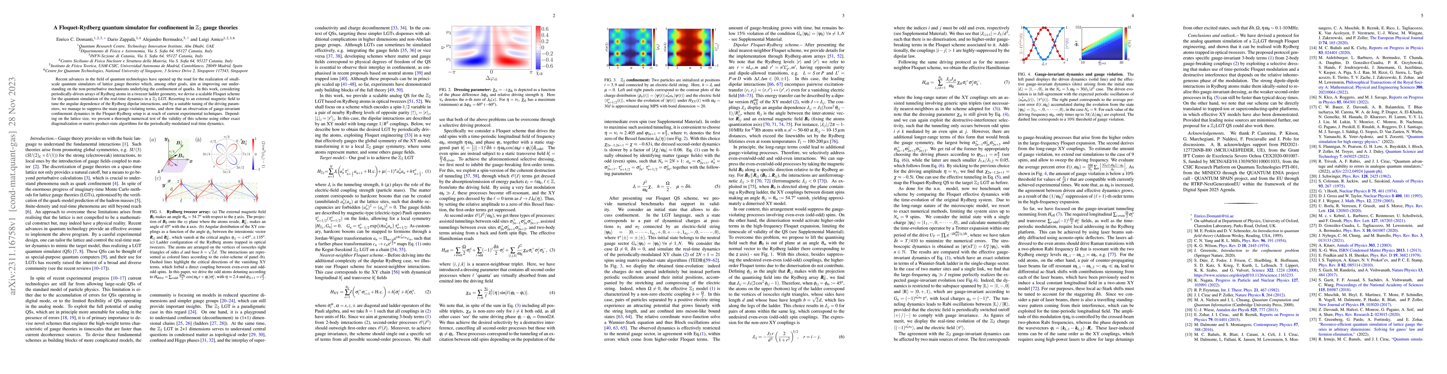 Thumbnail for A Floquet-Rydberg quantum simulator for confinement in $\mathbb{Z}_2$
  gauge theories