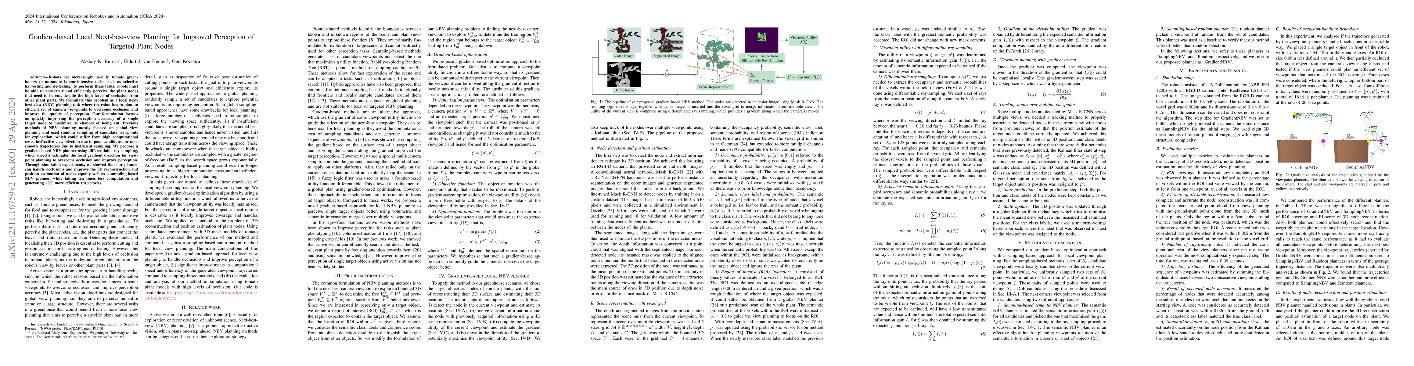 Thumbnail for Gradient-based Local Next-best-view Planning for Improved Perception of
  Targeted Plant Nodes