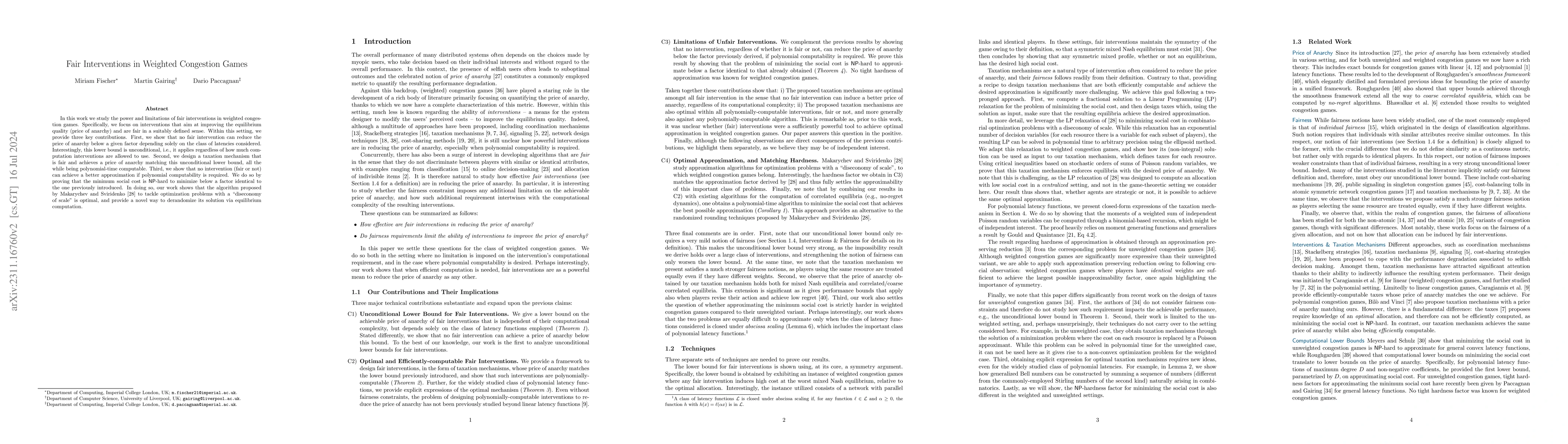 Thumbnail for Fair Interventions in Weighted Congestion Games