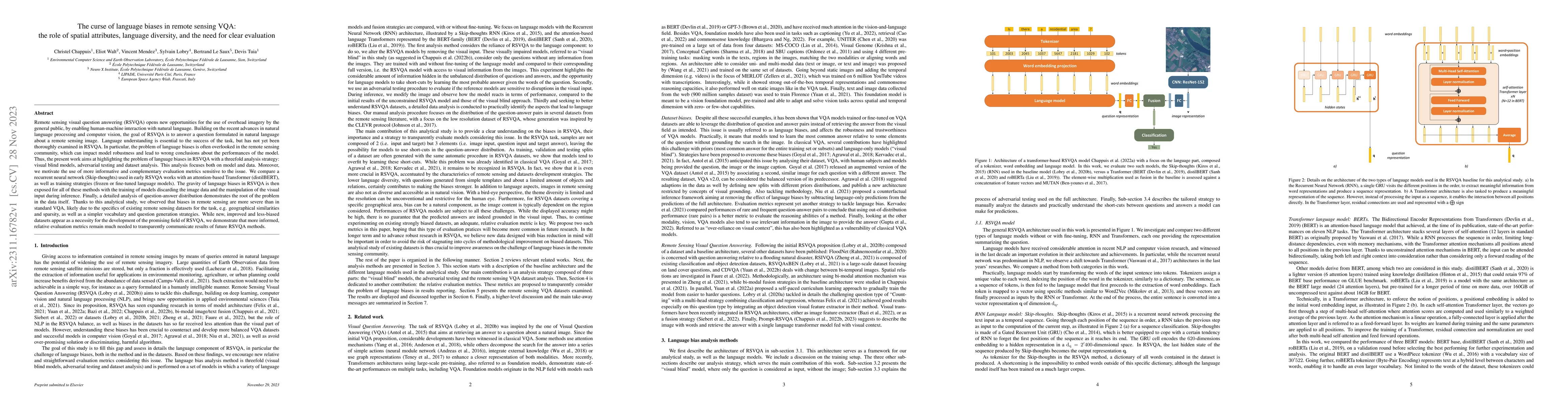 Thumbnail for The curse of language biases in remote sensing VQA: the role of spatial
  attributes, language diversity, and the need for clear evaluation