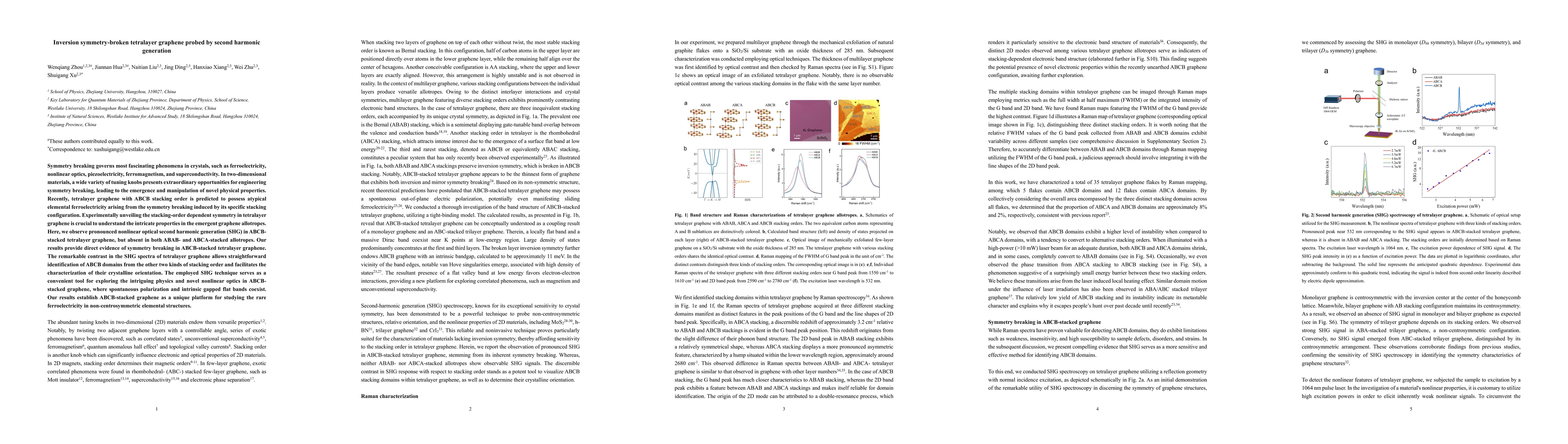 Thumbnail for Inversion symmetry-broken tetralayer graphene probed by second harmonic
  generation