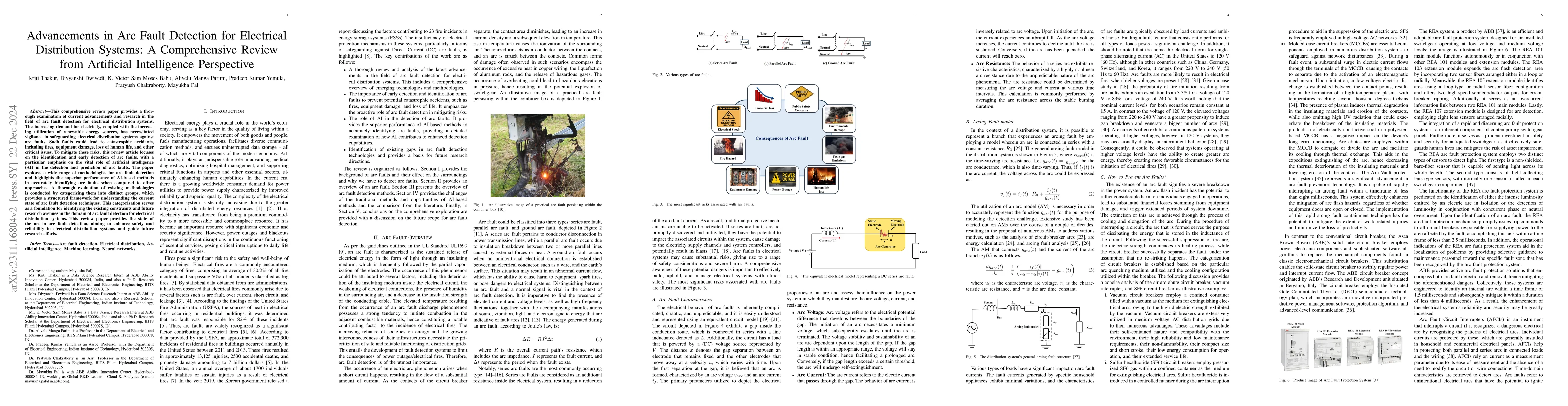 Thumbnail for Advancements in Arc Fault Detection for Electrical Distribution Systems:
  A Comprehensive Review from Artificial Intelligence Perspective