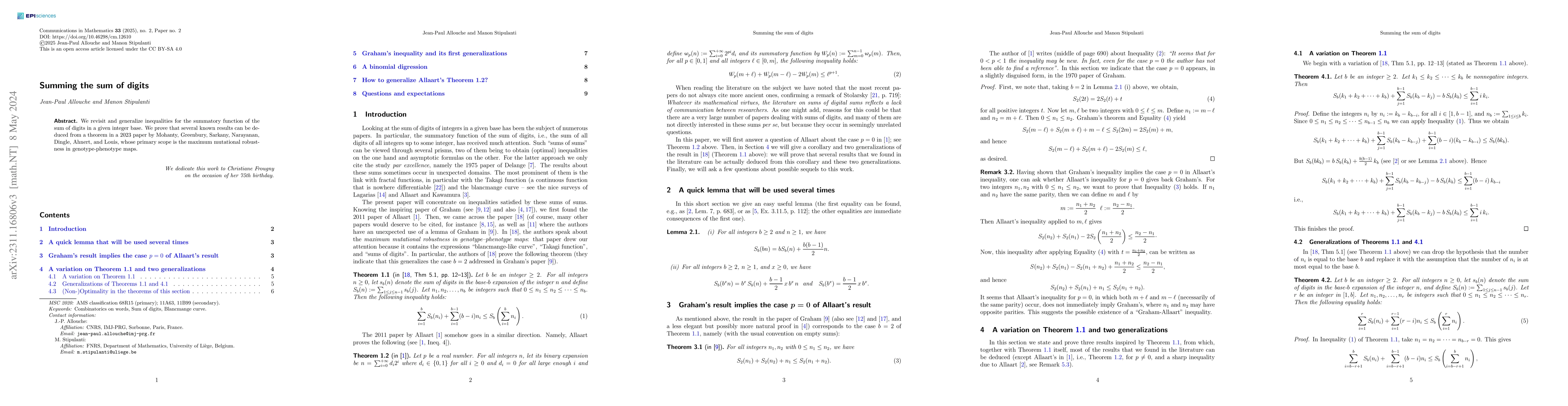 Thumbnail for Summing the sum of digits