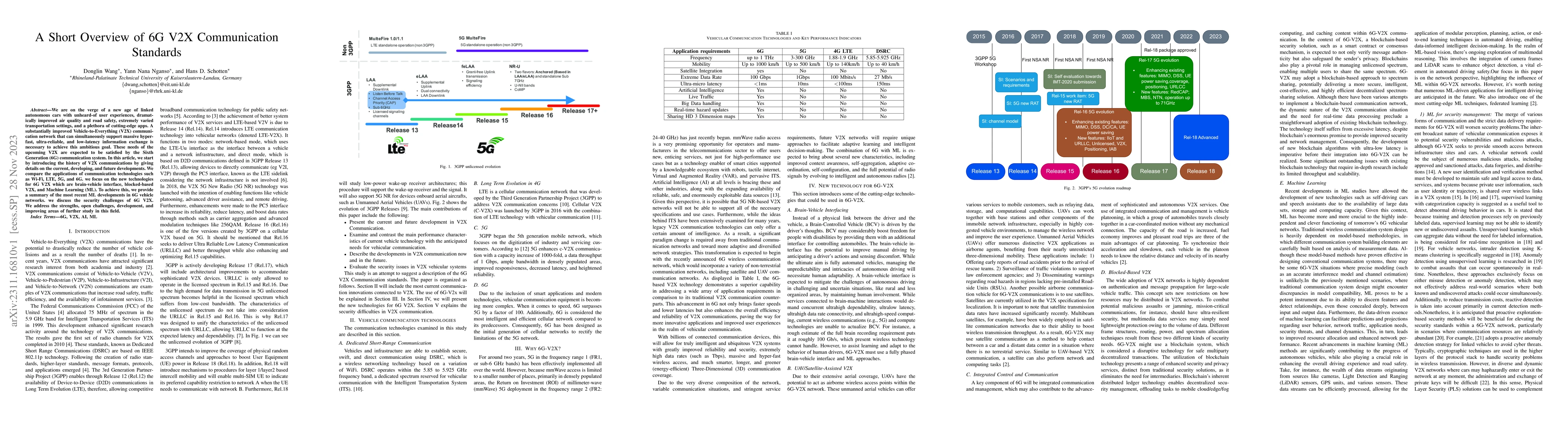 Thumbnail for A Short Overview of 6G V2X Communication Standards