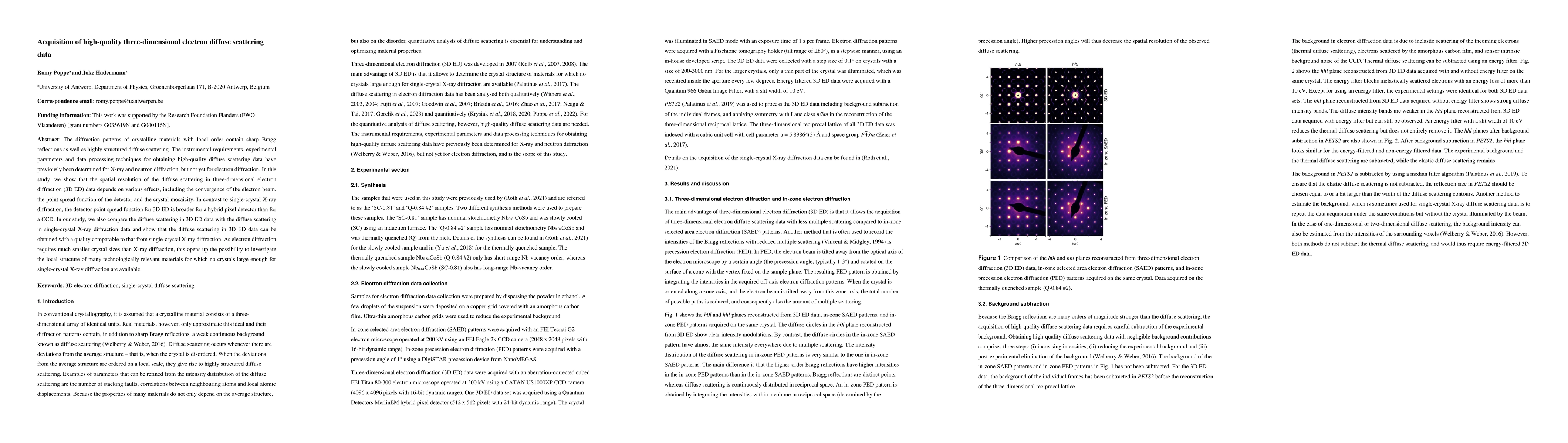 Thumbnail for Acquisition of high-quality three-dimensional electron diffuse
  scattering data
