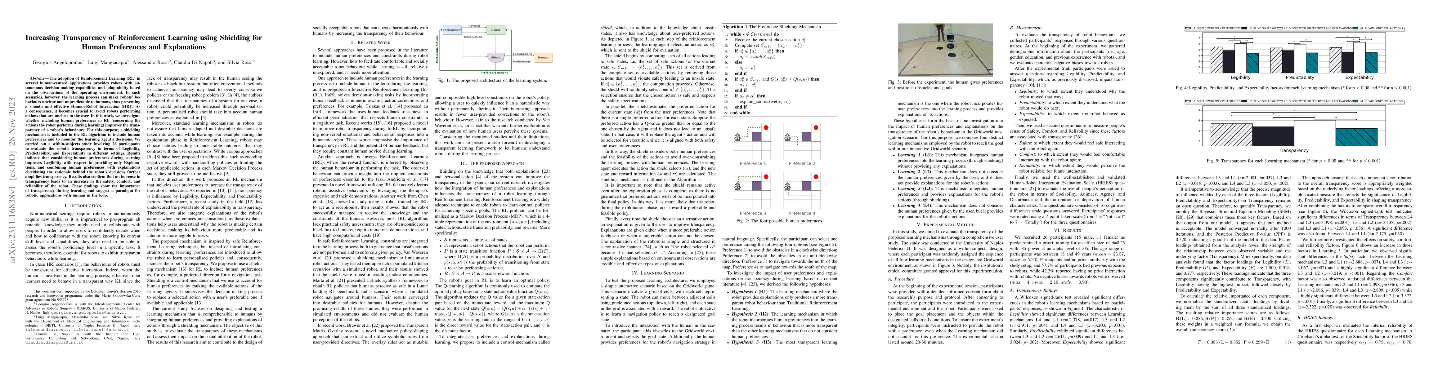 Thumbnail for Increasing Transparency of Reinforcement Learning using Shielding for
  Human Preferences and Explanations
