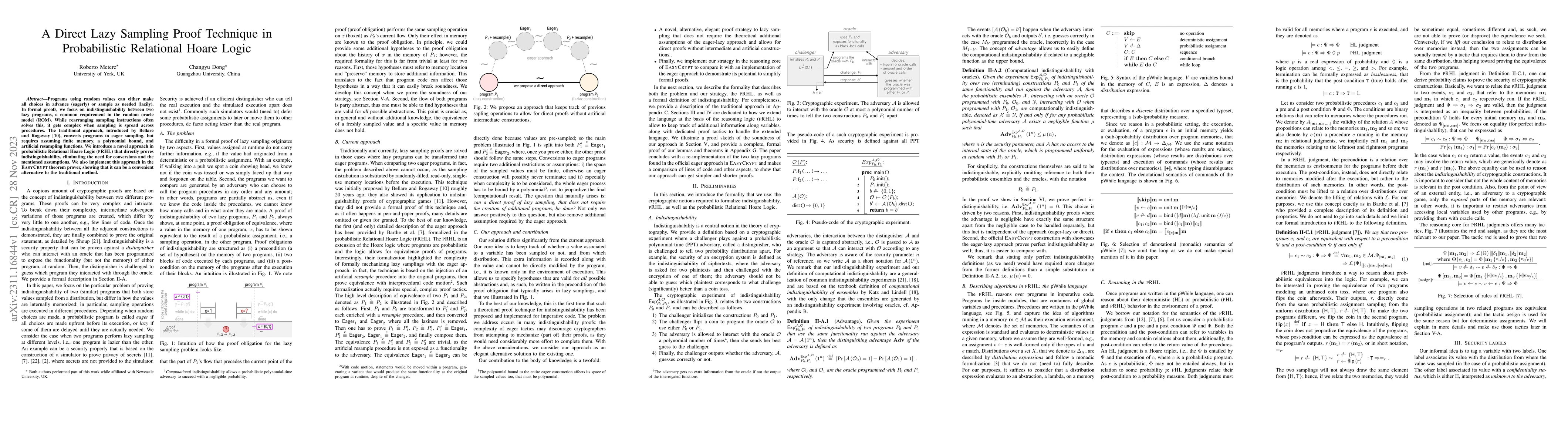 Thumbnail for A Direct Lazy Sampling Proof Technique in Probabilistic Relational Hoare
  Logic