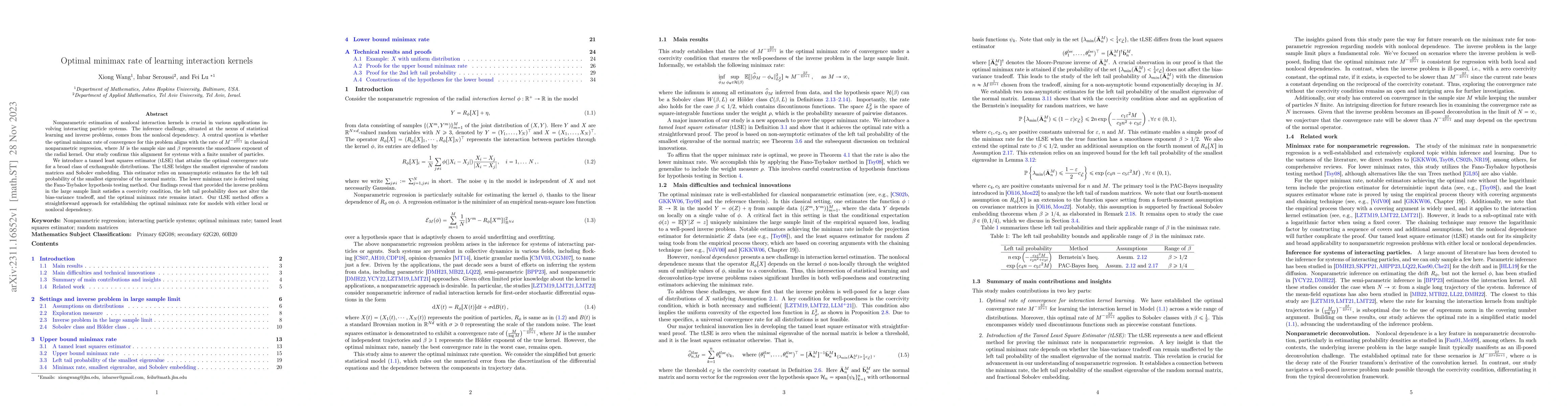 Thumbnail for Optimal minimax rate of learning interaction kernels