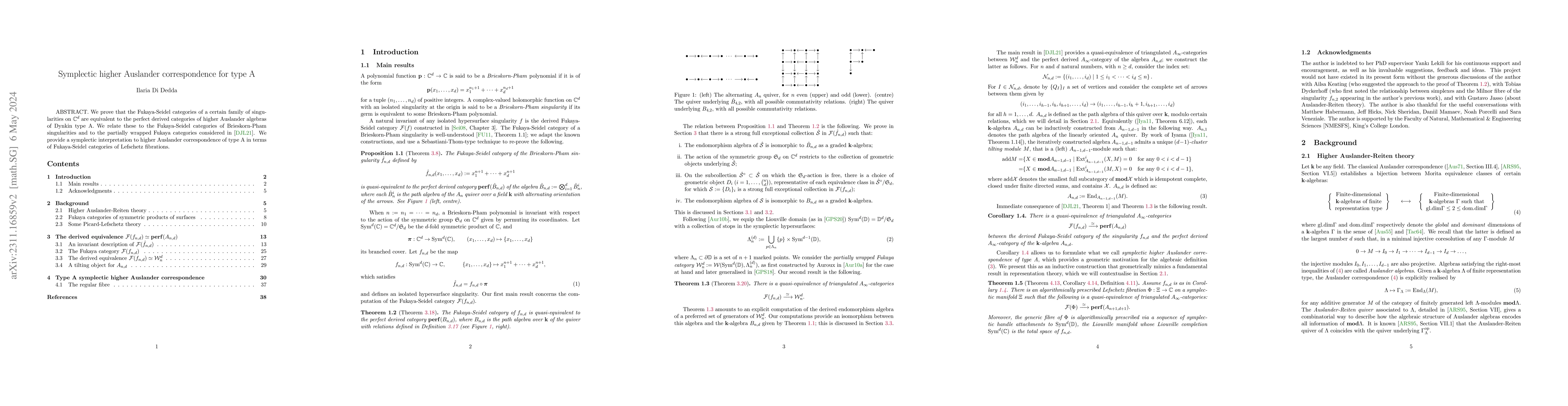 Thumbnail for Symplectic higher Auslander correspondence for type A