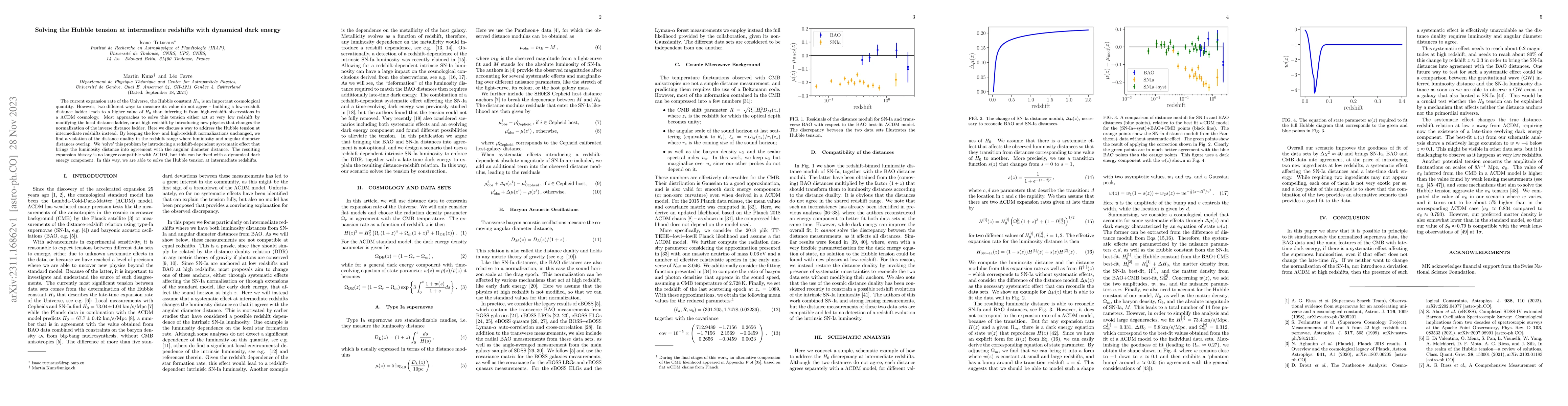Thumbnail for Solving the Hubble tension at intermediate redshifts with dynamical dark
  energy