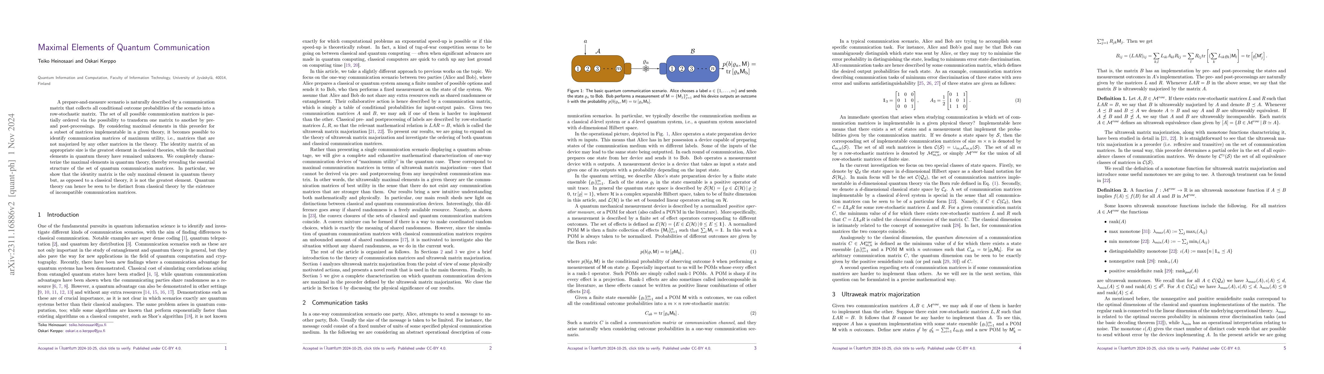 Thumbnail for Maximal Elements of Quantum Communication