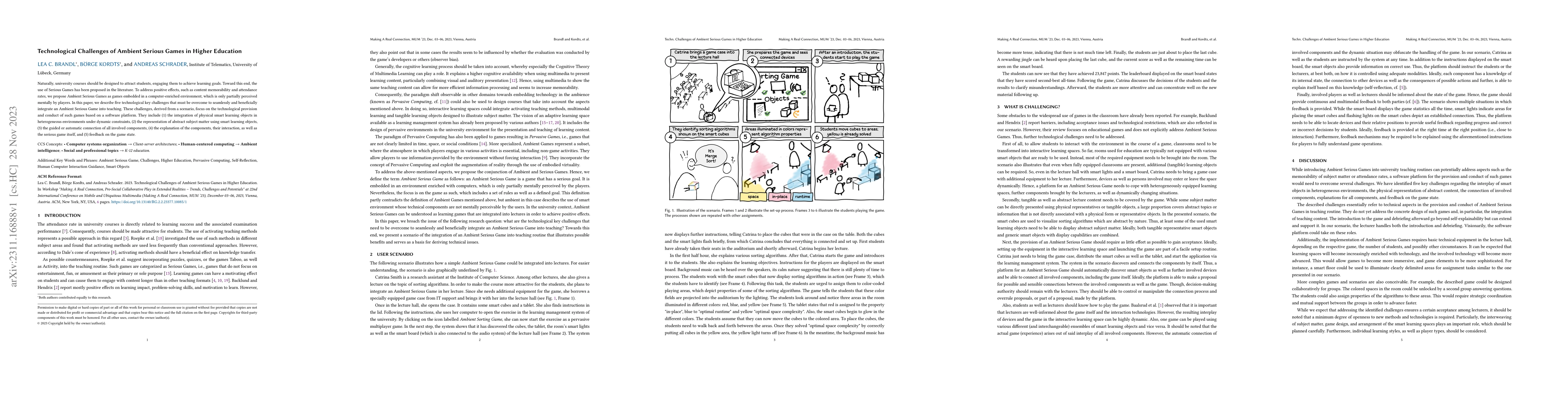 Thumbnail for Technological Challenges of Ambient Serious Games in Higher Education