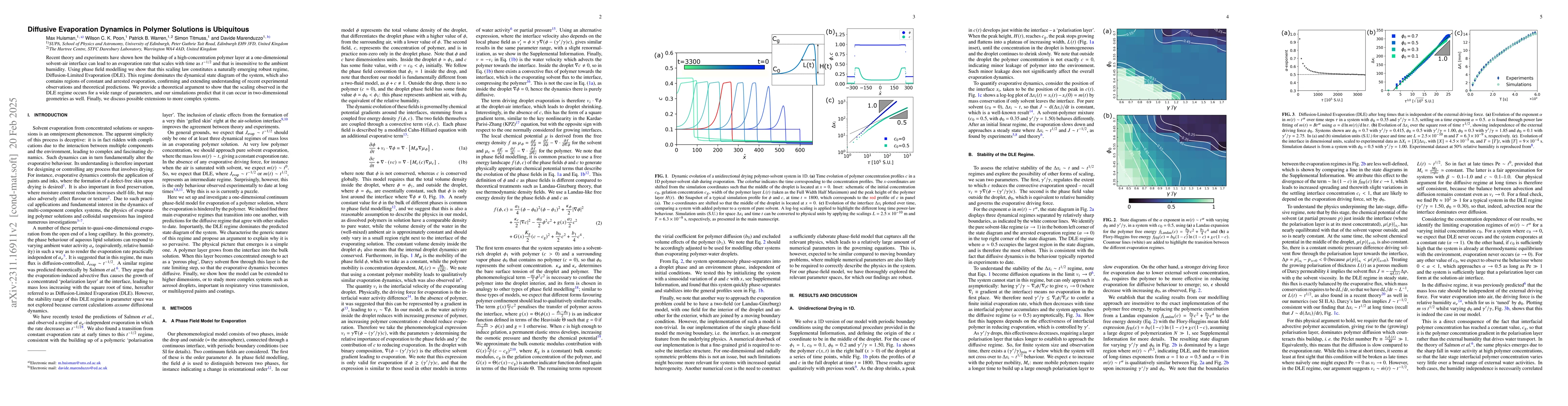 Thumbnail for Diffusive evaporation dynamics in polymer solutions is ubiquitous