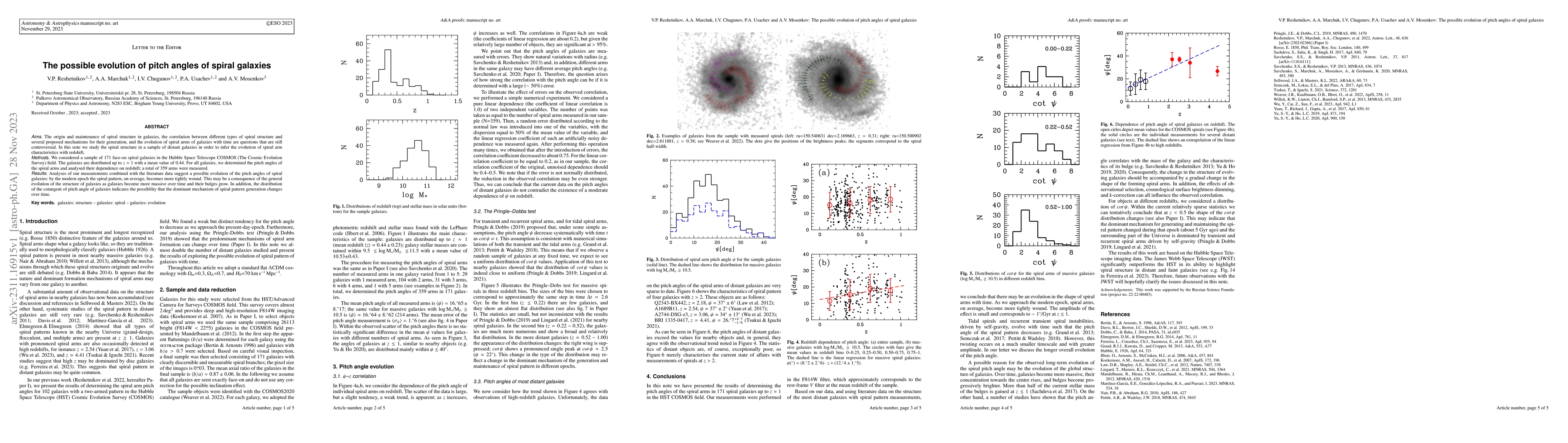 Thumbnail for The possible evolution of pitch angles of spiral galaxies