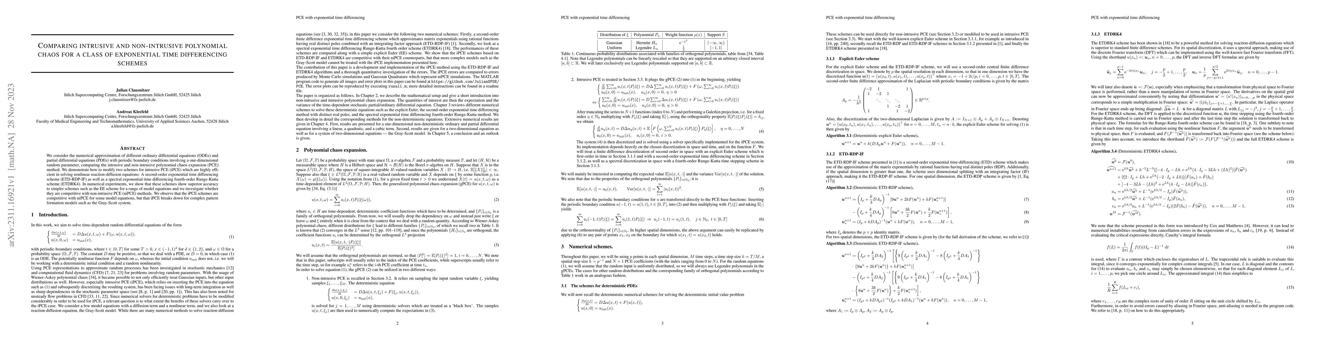 Thumbnail for Comparing intrusive and non-intrusive polynomial chaos for a class of
  exponential time differencing schemes