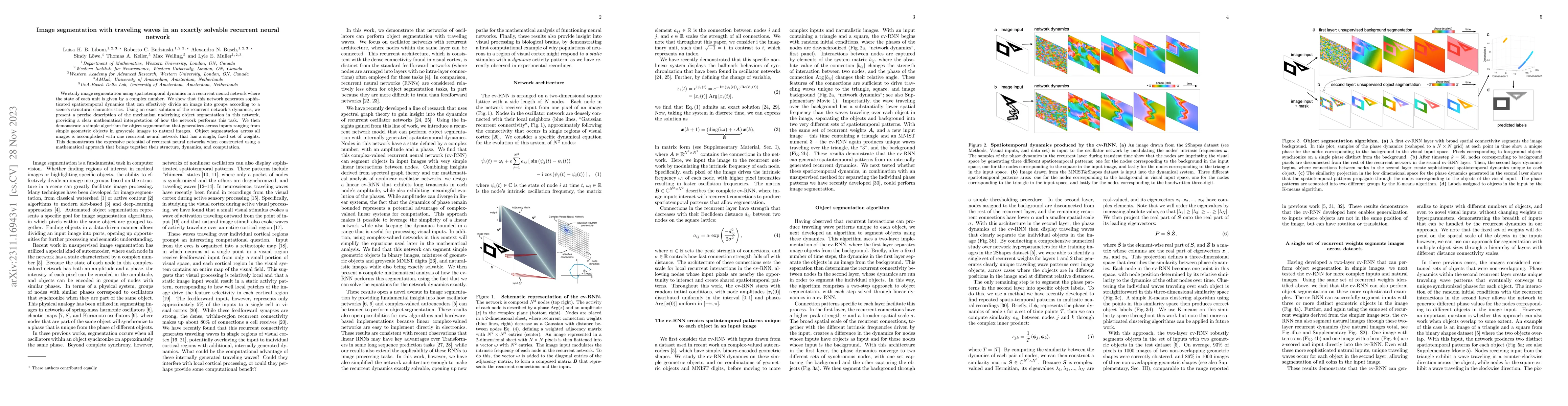 Thumbnail for Image segmentation with traveling waves in an exactly solvable recurrent
  neural network