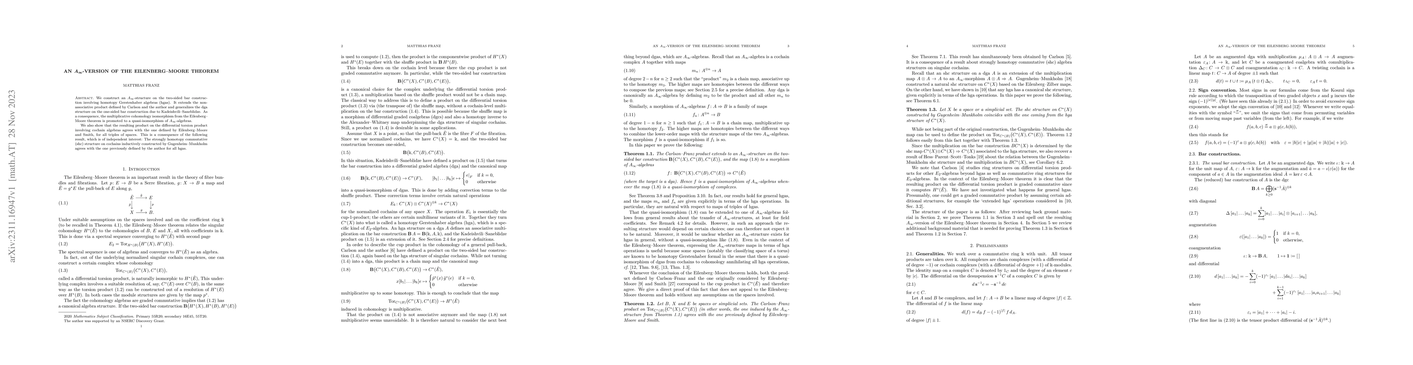 Thumbnail for An $A_\infty$-version of the Eilenberg-Moore theorem