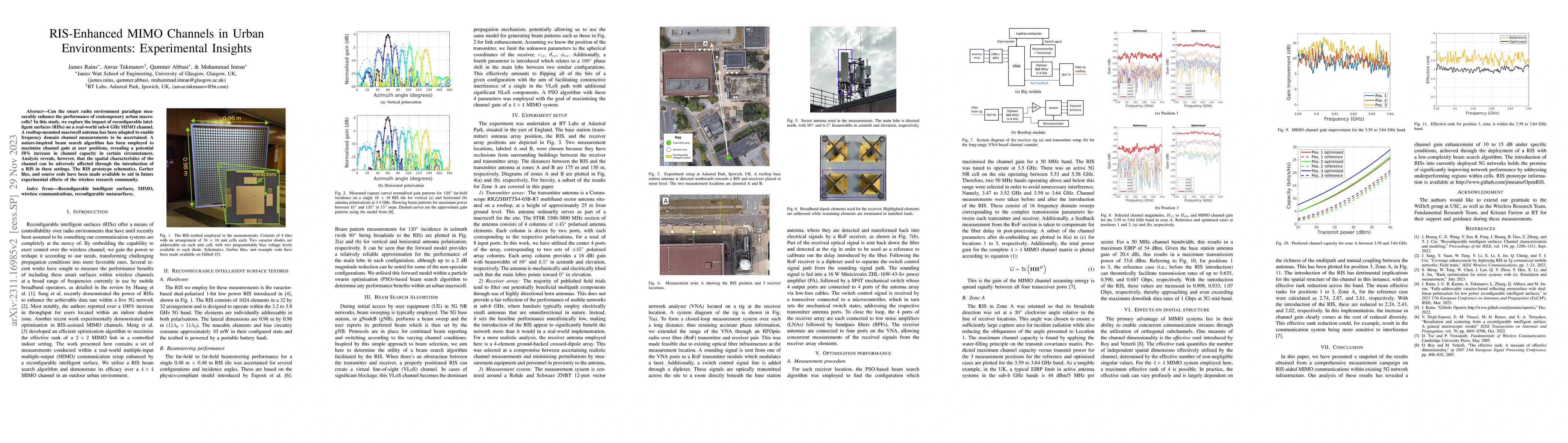 Thumbnail for RIS-Enhanced MIMO Channels in Urban Environments: Experimental Insights