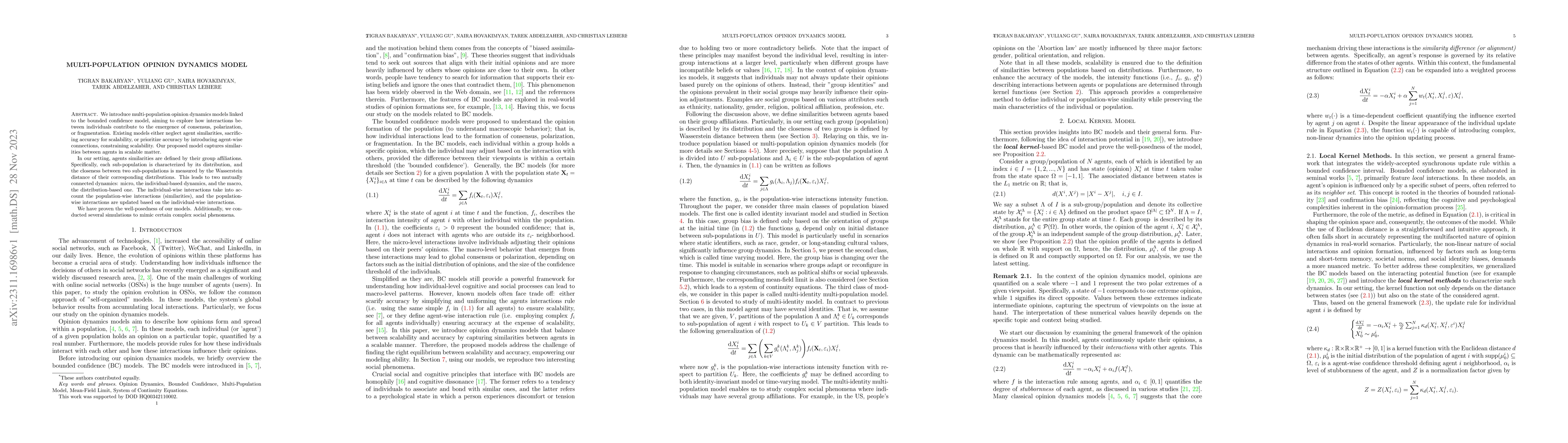 Thumbnail for Multi-population opinion dynamics model