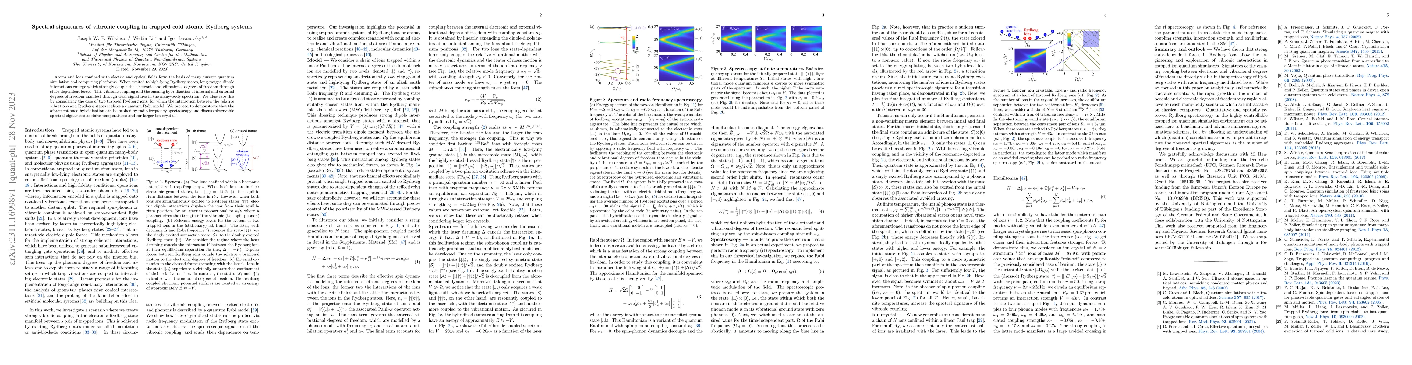 Thumbnail for Spectral signatures of vibronic coupling in trapped cold atomic Rydberg
  systems