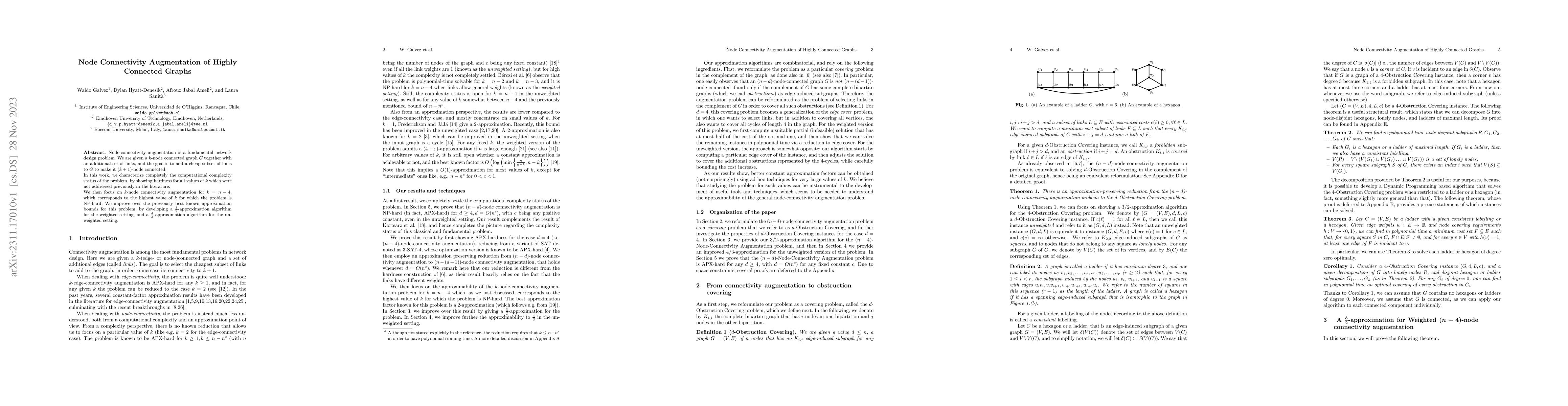 Thumbnail for Node Connectivity Augmentation of Highly Connected Graphs