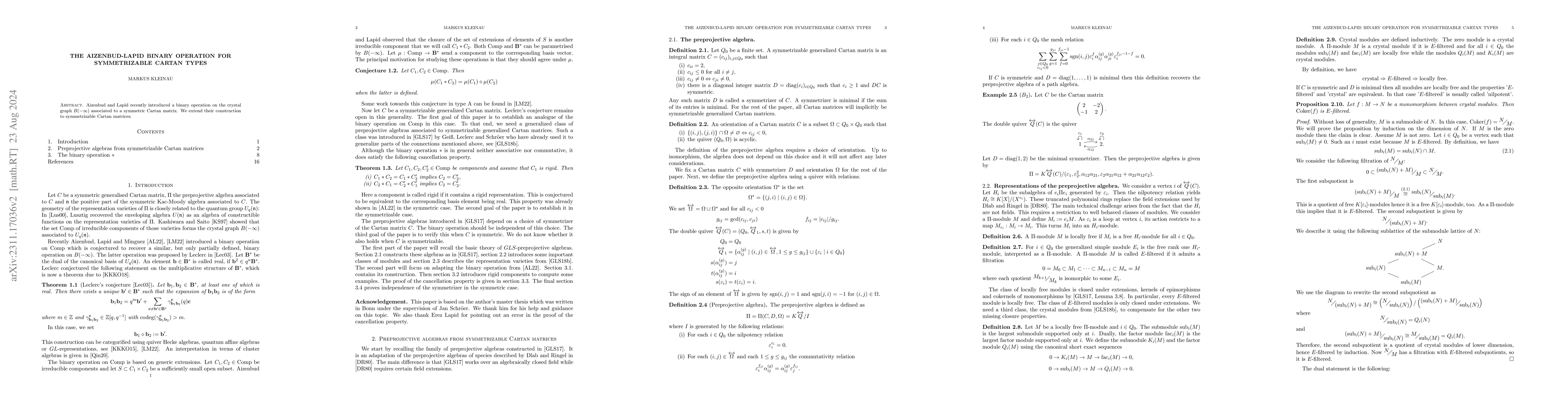 Thumbnail for The Aizenbud-Lapid binary operation for symmetrizable Cartan types