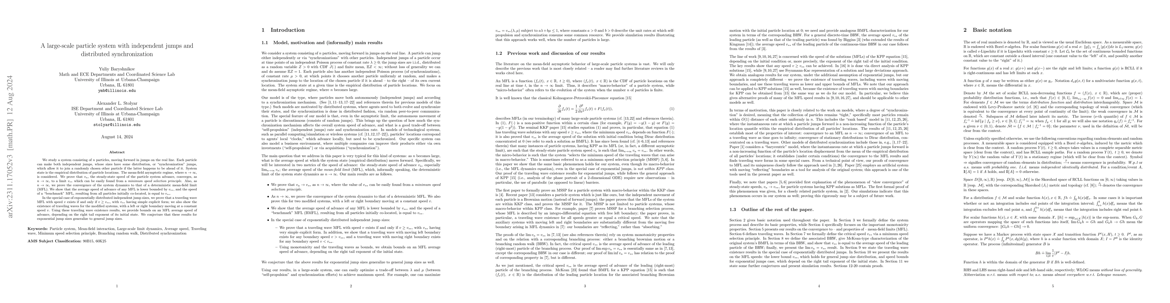 Thumbnail for A large-scale particle system with independent jumps and distributed
  synchronization