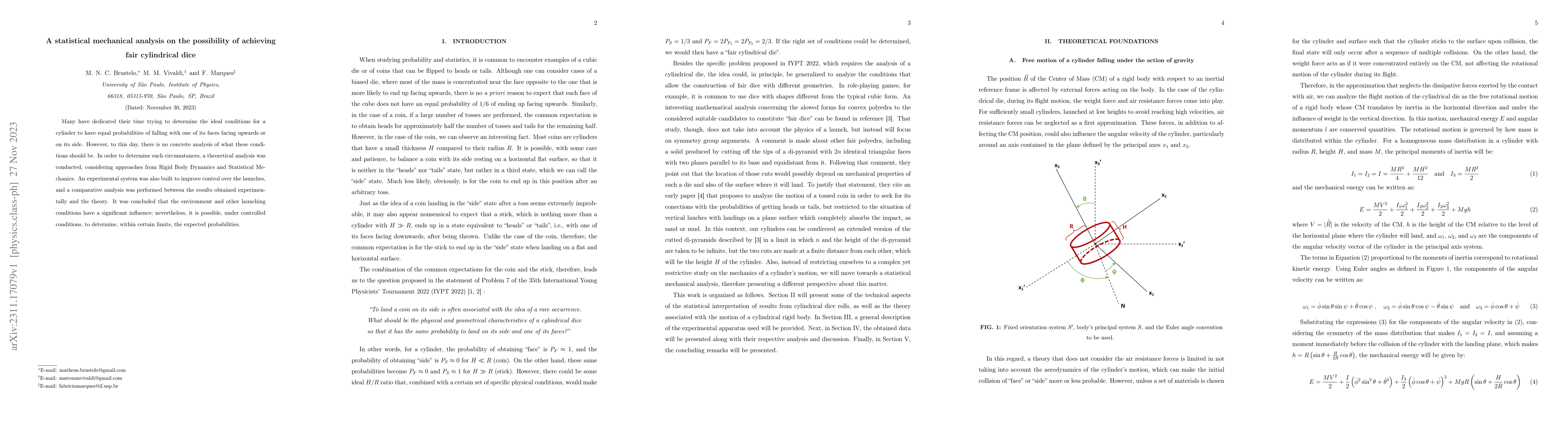 Thumbnail for A statistical mechanical analysis on the possibility of achieving fair
  cylindrical dice
