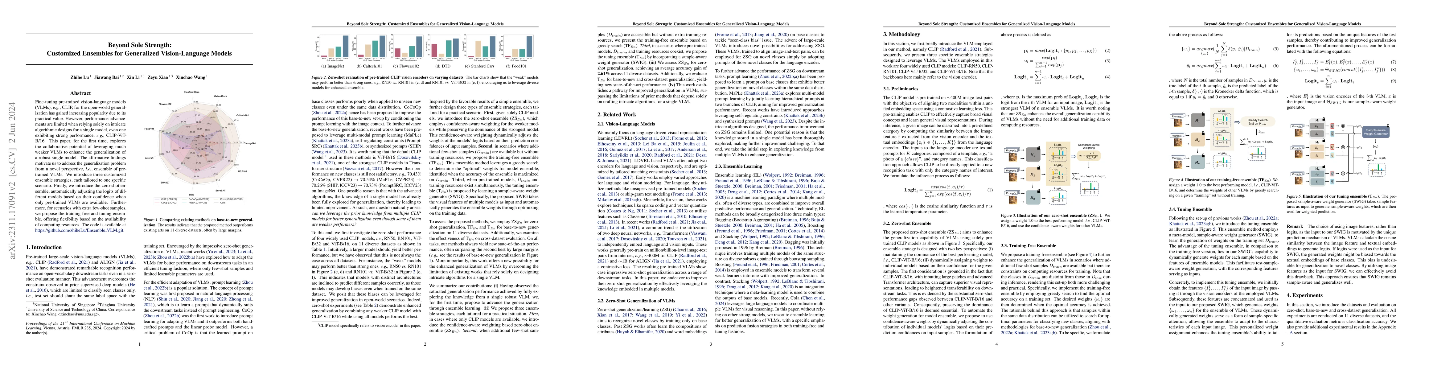 Thumbnail for Beyond Sole Strength: Customized Ensembles for Generalized
  Vision-Language Models