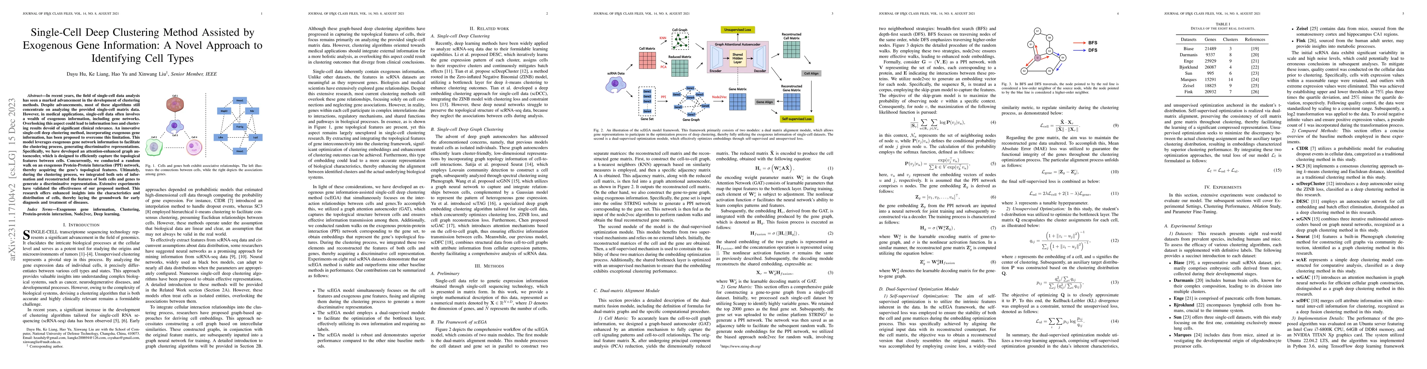 Thumbnail for Single-Cell Deep Clustering Method Assisted by Exogenous Gene
  Information: A Novel Approach to Identifying Cell Types