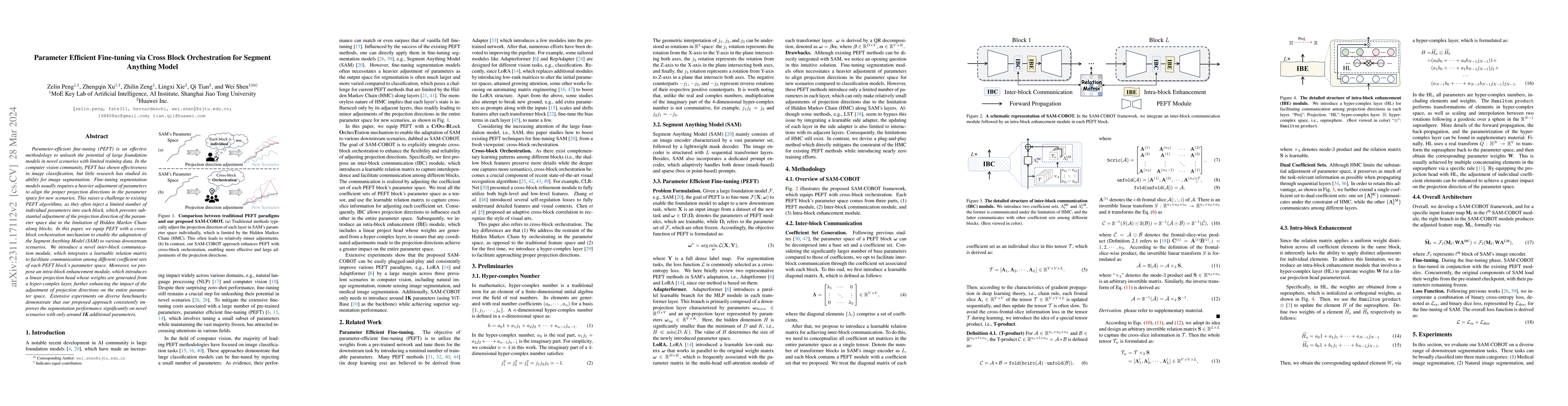 Thumbnail for Parameter Efficient Fine-tuning via Cross Block Orchestration for
  Segment Anything Model