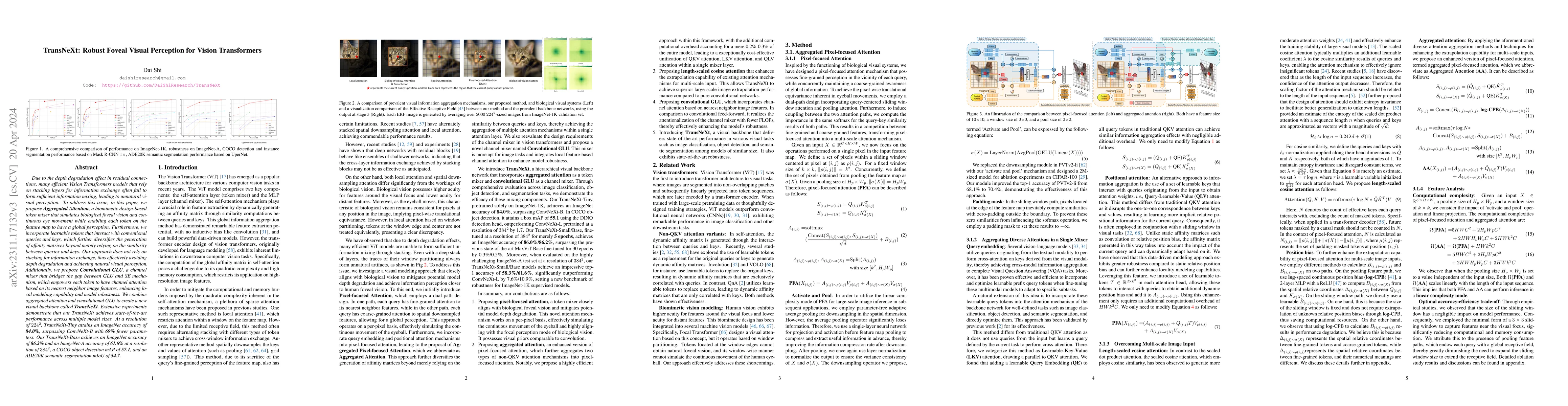 Thumbnail for TransNeXt: Robust Foveal Visual Perception for Vision Transformers