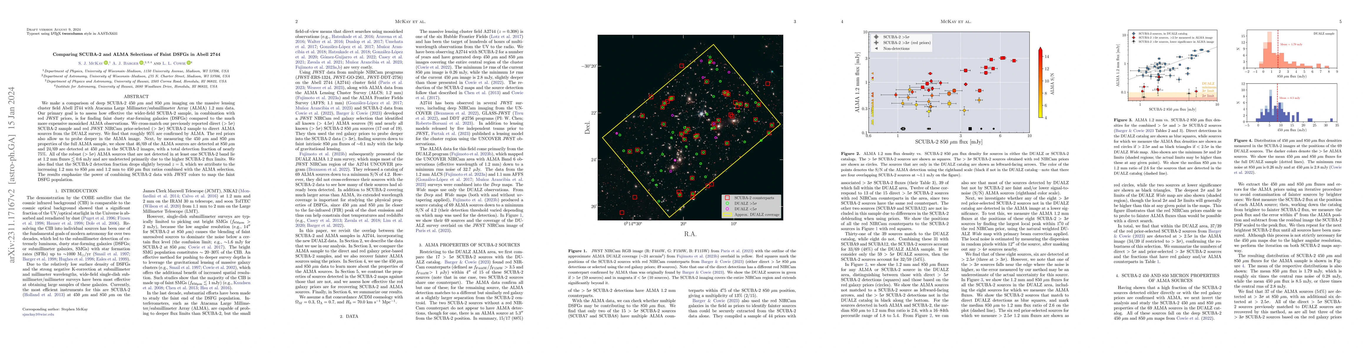 Thumbnail for Comparing SCUBA-2 and ALMA Selections of Faint DSFGs in Abell 2744