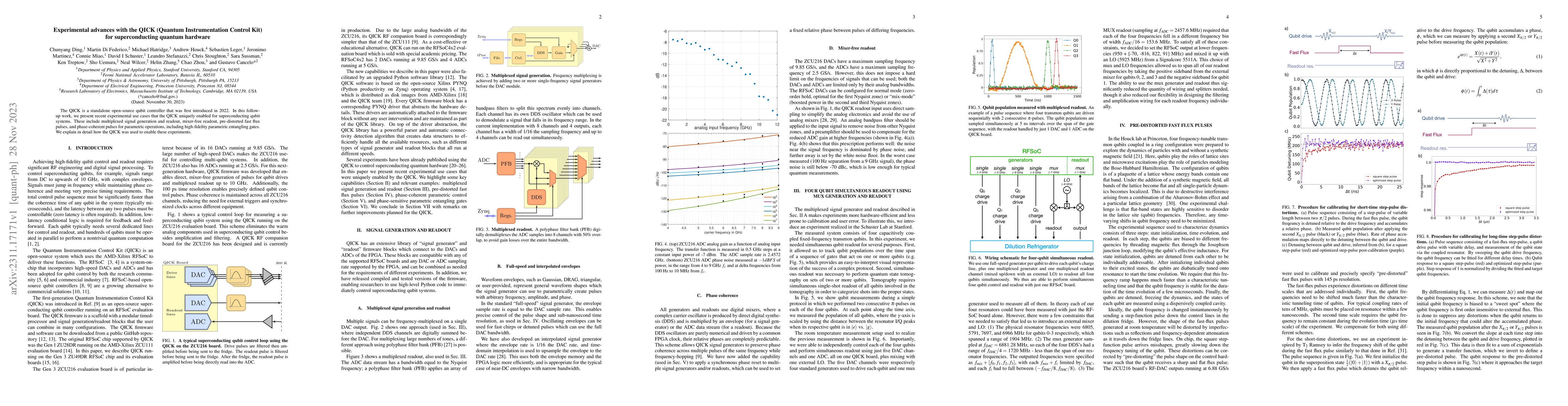 Thumbnail for Experimental advances with the QICK (Quantum Instrumentation Control
  Kit) for superconducting quantum hardware