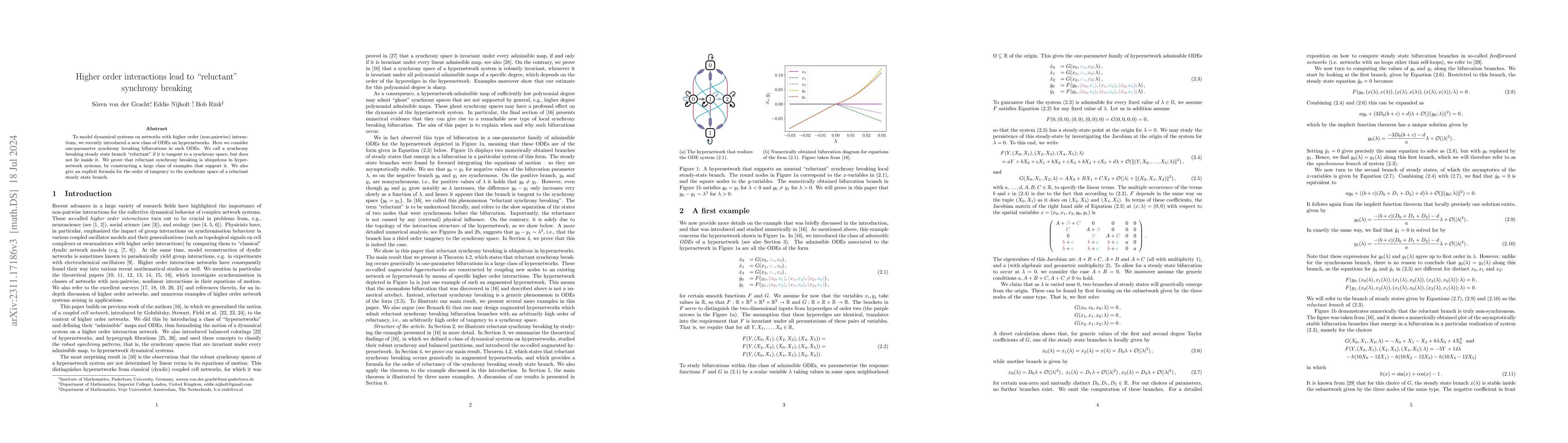 Thumbnail for Higher order interactions lead to "reluctant" synchrony breaking