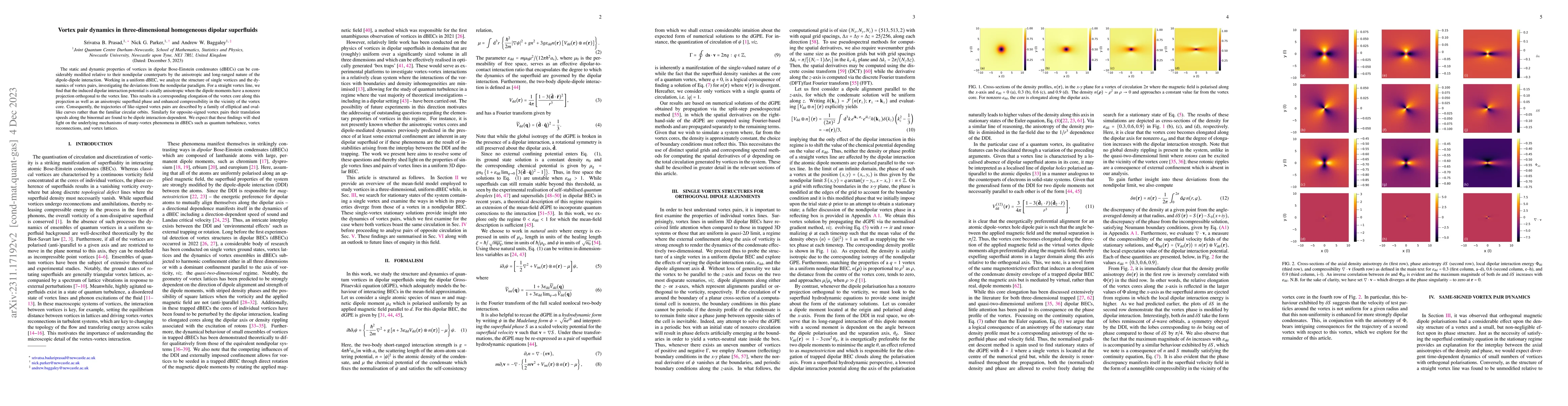 Thumbnail for Vortex pair dynamics in three-dimensional homogeneous dipolar
  superfluids