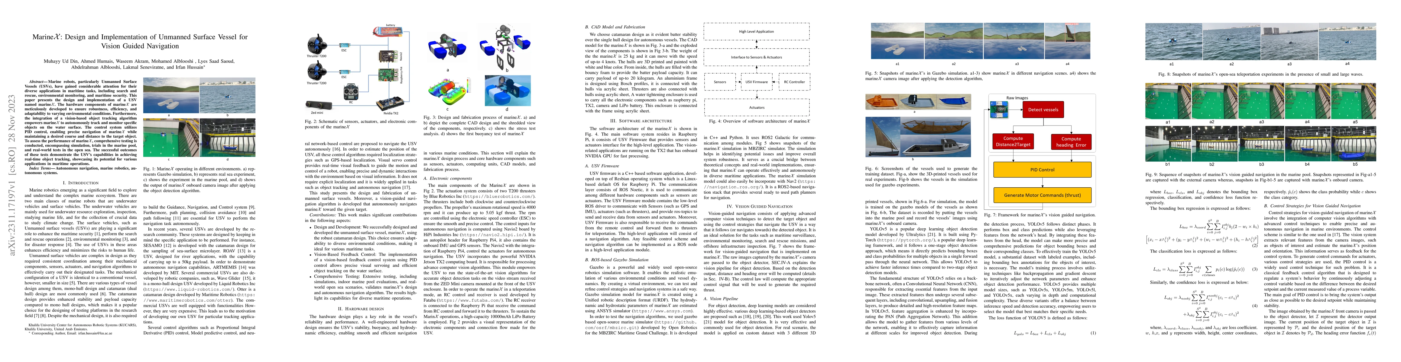 Thumbnail for Marine$\mathcal{X}$: Design and Implementation of Unmanned Surface
  Vessel for Vision Guided Navigation